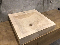 Natuursteen light travertin wastafel 45x46 cm - afbeelding 4 van  4