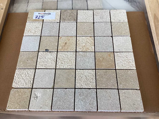 Natuursteen limestone beige mix 5x5 cm mozaïektegel 30x30 cm 105 stuks - afbeelding 5 van  8