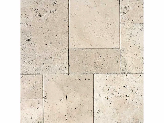 Natuursteen limestone beige tegel romaans verband 40 m² - afbeelding 12 van  17