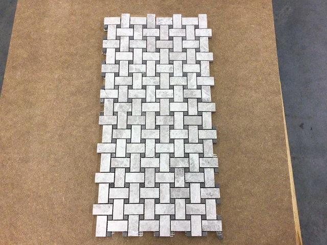 Natuursteen marmer beige en antraciet mix mozaïektegel 32x32 cm 4,4 m² - afbeelding 3 van  3