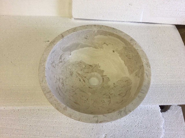 Natuursteen marmer beige waskom 40,6x15 cm - afbeelding 2 van  4
