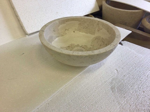 Natuursteen marmer beige waskom 40,6x15 cm - afbeelding 4 van  4