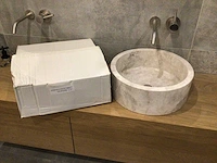 Natuursteen marmer beige wastafel 40,6x15 cm 2 stuks - afbeelding 5 van  5