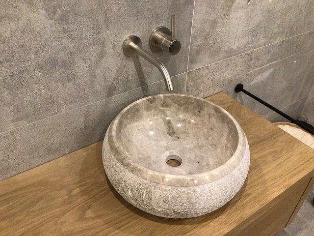 Natuursteen marmer beige wastafel 40,6x15 cm 2 stuks - afbeelding 4 van  5