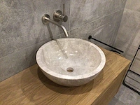 Natuursteen marmer beige wastafel 40,6x15 cm 2 stuks - afbeelding 4 van  5