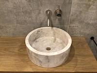 Natuursteen marmer beige wastafel 40,6x15 cm 2 stuks - afbeelding 1 van  5