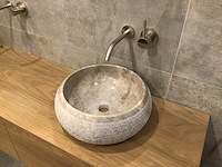 Natuursteen marmer beige wastafel 40,6x15 cm 2 stuks - afbeelding 3 van  5