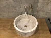 Natuursteen marmer beige wastafel 40,6x15 cm - afbeelding 2 van  5