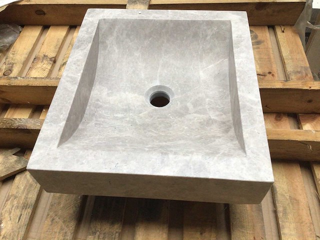 Natuursteen marmer beige wastafel 45x40 cm - afbeelding 7 van  8