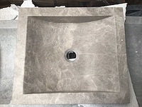 Natuursteen marmer beige wastafel 45x40 cm - afbeelding 2 van  8