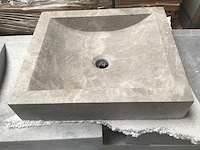 Natuursteen marmer beige wastafel 45x40 cm - afbeelding 5 van  8