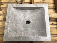 Natuursteen marmer beige wastafel 45x40 cm - afbeelding 6 van  8