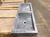 Natuursteen marmer black dubbele wastafel 120x40 cm - afbeelding 5 van  6