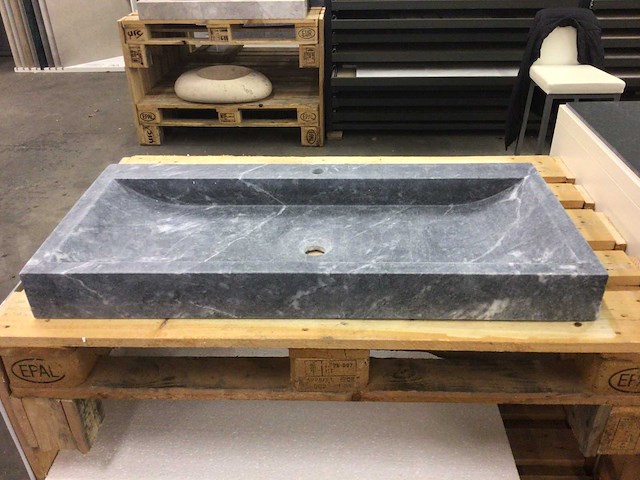 Natuursteen marmer black wastafel 100x46 cm - afbeelding 2 van  6