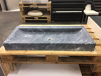 Natuursteen marmer black wastafel 100x46 cm - afbeelding 2 van  6