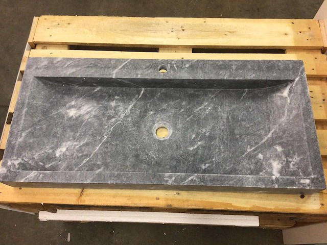 Natuursteen marmer black wastafel 100x46 cm - afbeelding 3 van  6