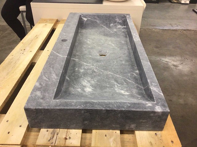 Natuursteen marmer black wastafel 100x46 cm - afbeelding 4 van  6
