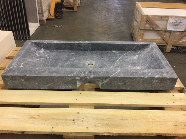 Natuursteen marmer black wastafel 100x46 cm - afbeelding 5 van  6