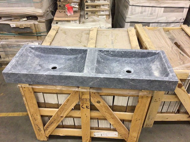 Natuursteen marmer black wastafel 120x40 cm - afbeelding 2 van  6
