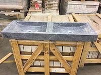 Natuursteen marmer black wastafel 120x40 cm - afbeelding 4 van  6