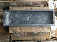 Natuursteen marmer black wastafel 120x40x10 cm - afbeelding 1 van  5
