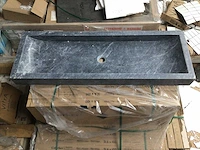 Natuursteen marmer black wastafel 120x40x10 cm - afbeelding 3 van  5