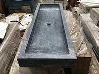 Natuursteen marmer black wastafel 120x40x10 cm - afbeelding 4 van  5