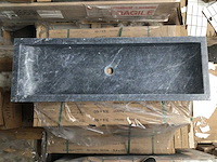 Natuursteen marmer black wastafel 120x40x10 cm - afbeelding 1 van  5