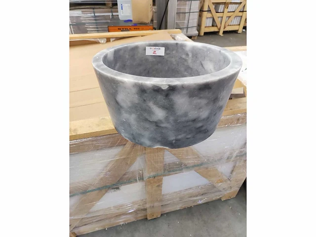 Natuursteen marmer blauw waskom 40x21 cm - afbeelding 2 van  4