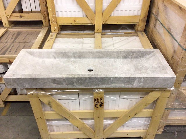 Natuursteen marmer grey wastafel 100x40 cm - afbeelding 1 van  5