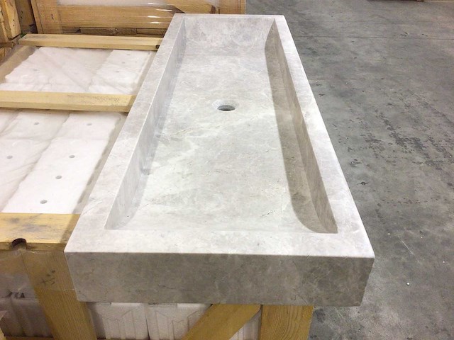 Natuursteen marmer grey wastafel 100x40 cm - afbeelding 3 van  5