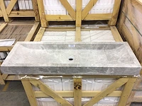 Natuursteen marmer grey wastafel 120x40x10 cm - afbeelding 1 van  6