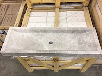 Natuursteen marmer grey wastafel 120x40x10 cm - afbeelding 3 van  6