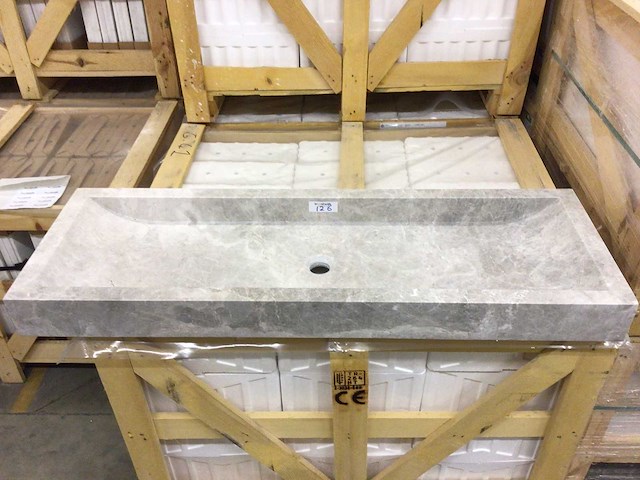 Natuursteen marmer grey wastafel 120x40x10 cm - afbeelding 1 van  6