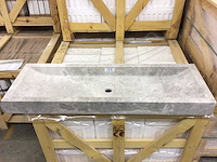 Natuursteen marmer grey wastafel 120x40x10 cm - afbeelding 1 van  6