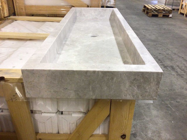 Natuursteen marmer grey wastafel 120x40x10 cm - afbeelding 6 van  6
