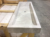 Natuursteen marmer grey wastafel 120x40x10 cm - afbeelding 5 van  6