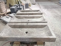 Natuursteen marmer grey wastafel 2 stuks - afbeelding 2 van  3