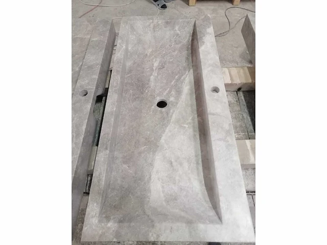 Natuursteen marmer grey wastafel 2 stuks - afbeelding 3 van  3