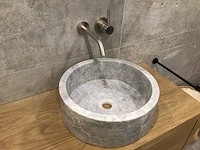 Natuursteen marmer grijs wastafel 40,6x15 cm 2 stuks - afbeelding 4 van  5