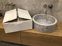 Natuursteen marmer grijs wastafel 40,6x15 cm 2 stuks - afbeelding 5 van  5