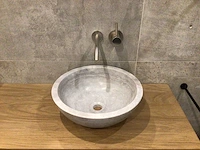 Natuursteen marmer grijs wastafel 40,6x15 cm 2 stuks - afbeelding 2 van  5