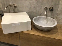 Natuursteen marmer grijs wastafel 40,6x15 cm 2 stuks - afbeelding 5 van  5