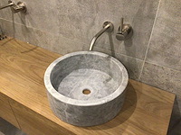 Natuursteen marmer grijs wastafel 40,6x15 cm 2 stuks - afbeelding 3 van  5