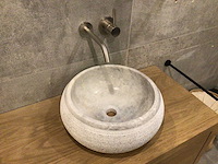 Natuursteen marmer grijs wastafel 40,6x15 cm 2 stuks - afbeelding 4 van  5