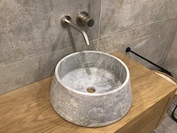 Natuursteen marmer grijs wastafel 40x15 cm 2 stuks - afbeelding 4 van  5