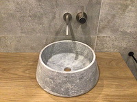 Natuursteen marmer grijs wastafel 40x15 cm 2 stuks - afbeelding 2 van  5
