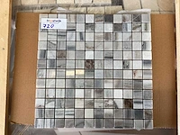 Natuursteen marmer grijs/wit mix mozaïektegel 30,5x30,5 cm 450 stuks - afbeelding 1 van  7