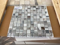 Natuursteen marmer grijs/wit mix mozaïektegel 30,5x30,5 cm 450 stuks - afbeelding 4 van  7