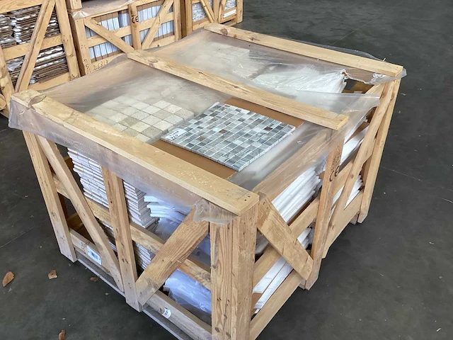 Natuursteen marmer grijs/wit mix mozaïektegel 30,5x30,5 cm 9 m² - afbeelding 7 van  7